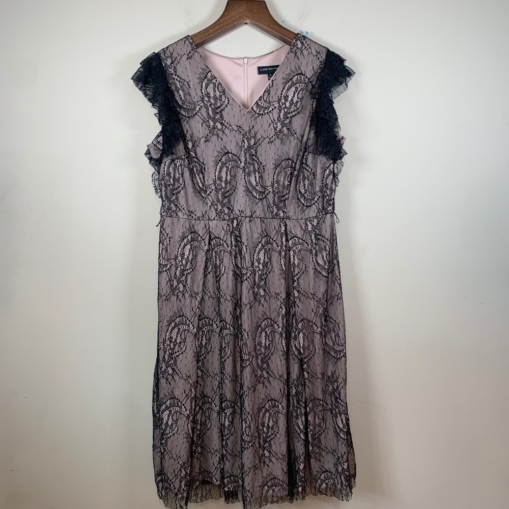 Lane Bryant NWT Black Lace Lined Sleeveless Dress Size 16 NO BELT